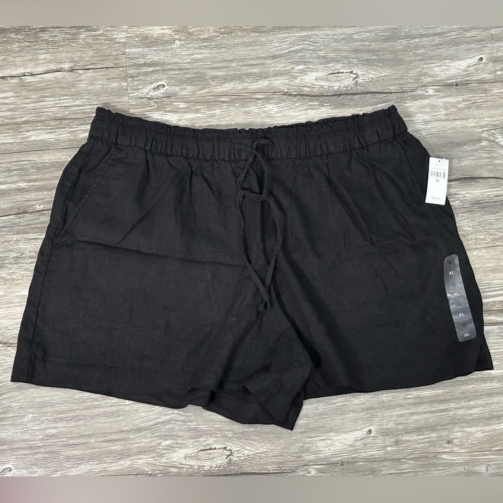 NWT Gap Linen Blend Black Shorts size XL